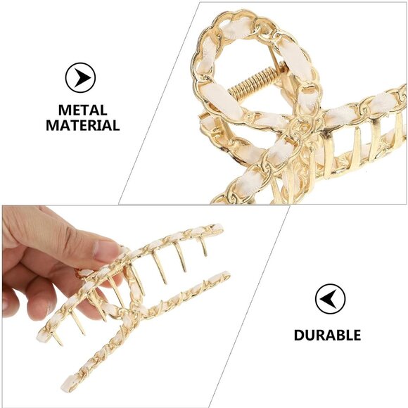 Vintage Metal Hair Claw Clips Set 3 Assorted Colors Strong Hold Ladies - Picture 5 of 9